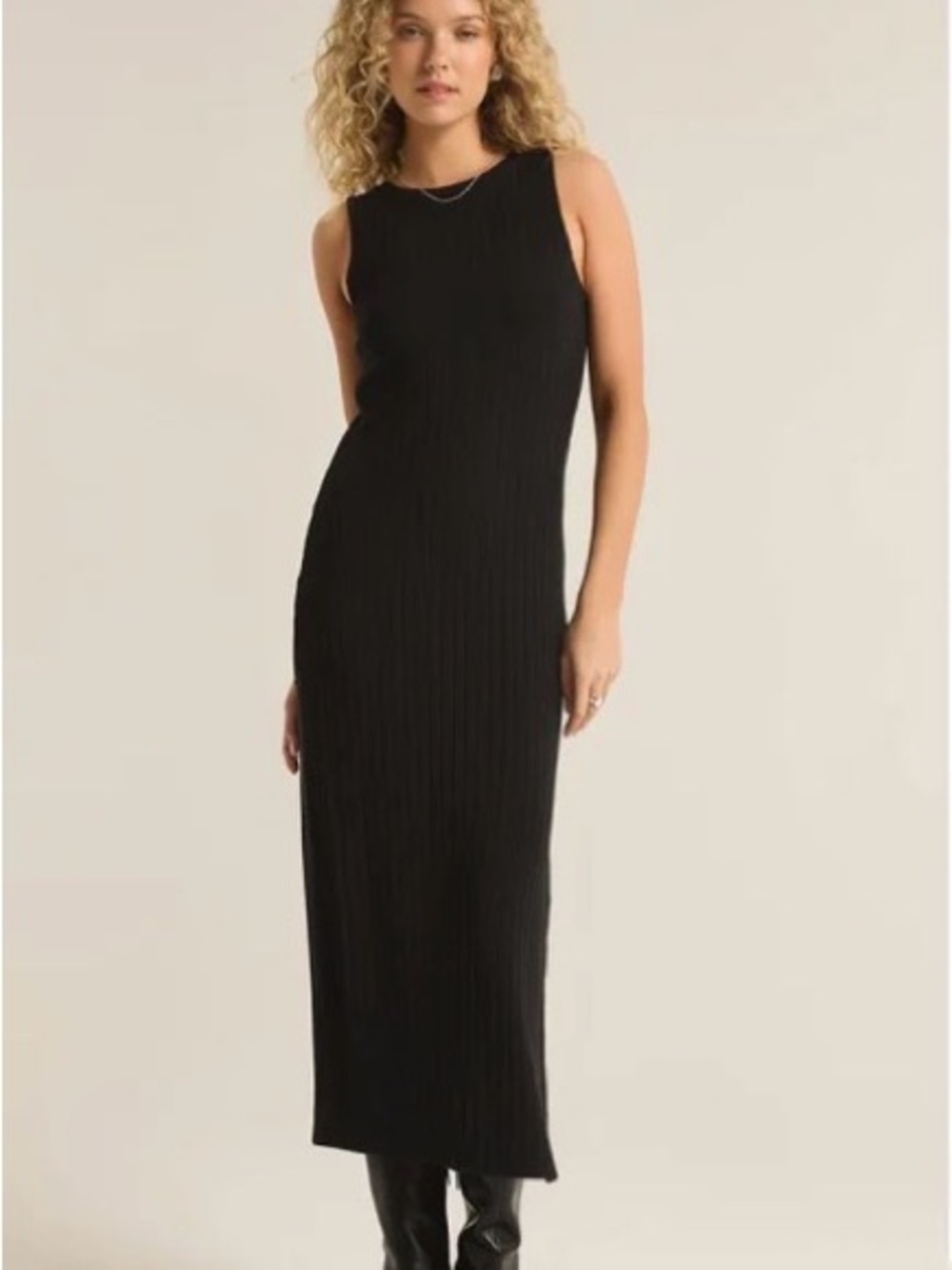 Sleeveless Black Ribbed Dress Z Supply Raewyn Ribbed Dress